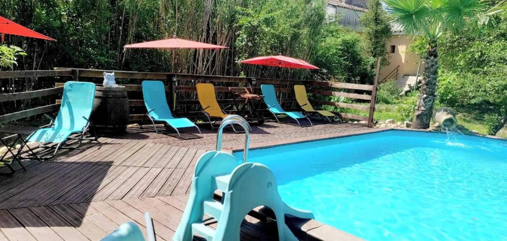 Studio Charmant Dans Un Ancien Moulin Pres D'Orange 30 M² Piscine Exteriér fotografie